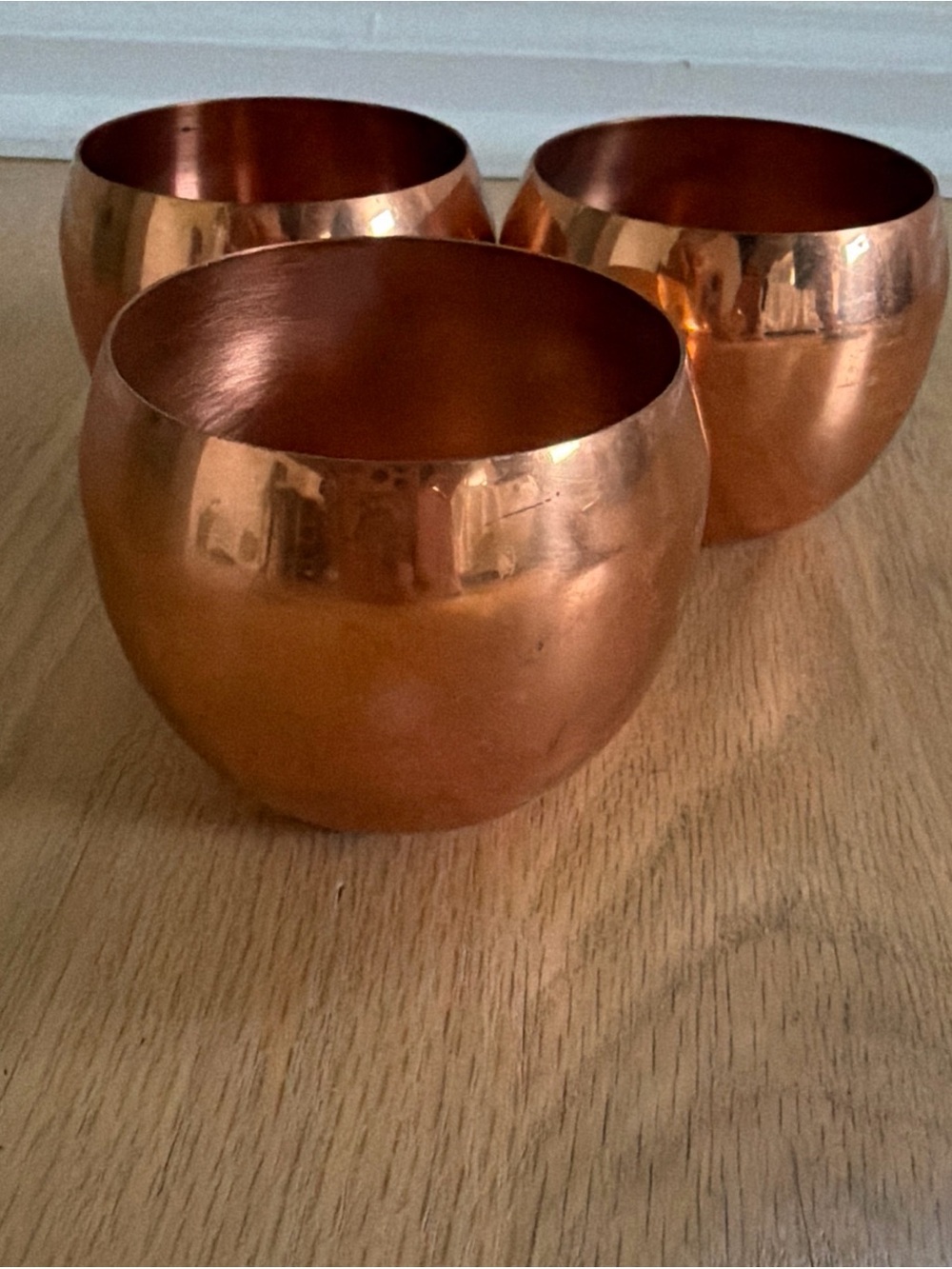 Coppercraft Guild Copper Vintage 3 Roly-Poly Cups Tea Light Votive Mid-Century